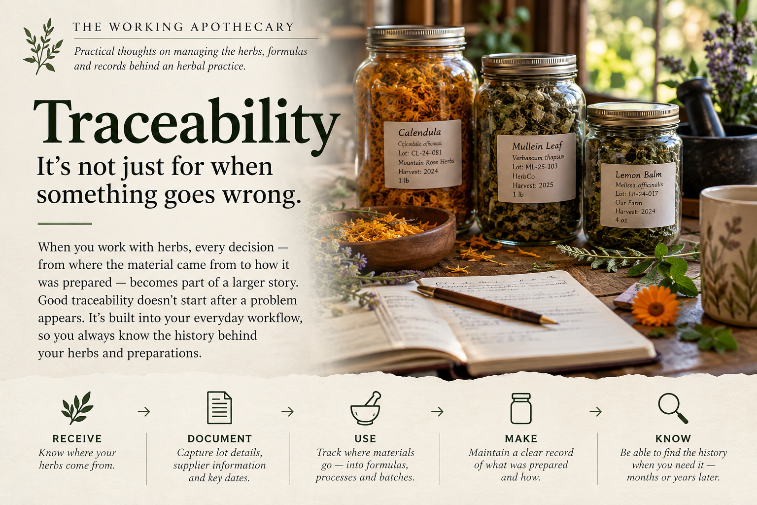 The Working Apothecary: Traceability — It’s Not Just for When Something Goes Wrong